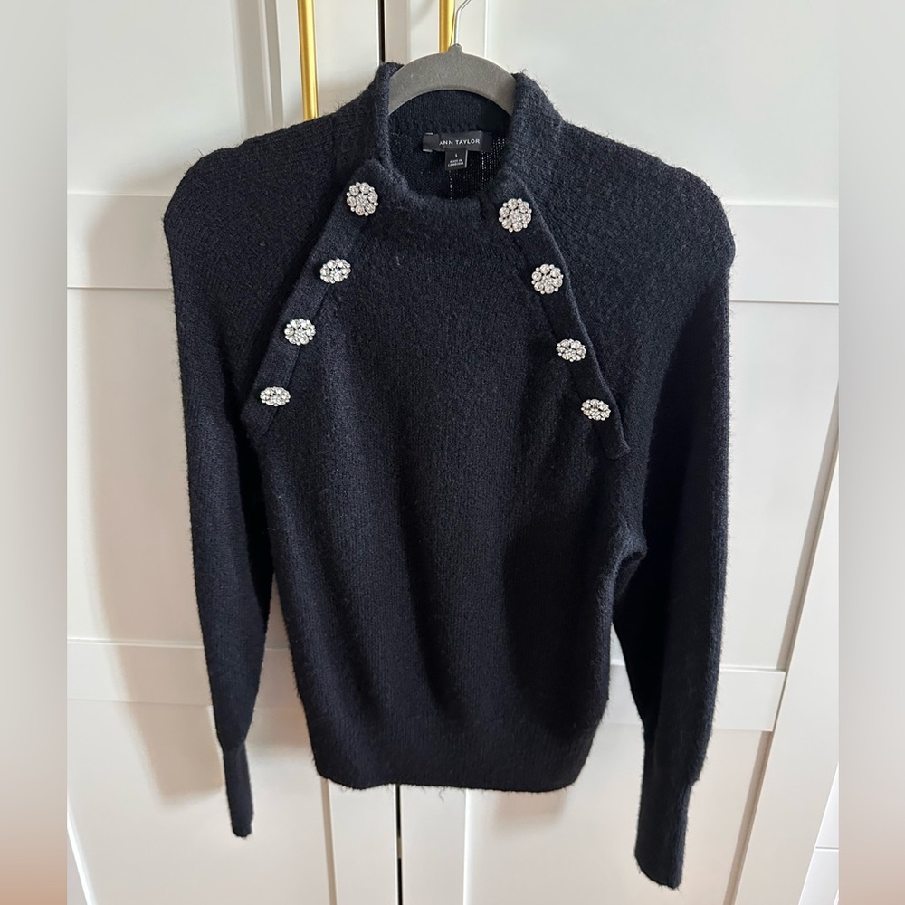 Ann Taylor Jewel Button Detail Sweater